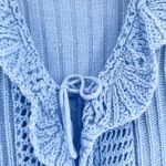 No Boundaries  Y2K Grunge Crochet Open Knit Ruffle Tie Front Cardigan Sweater S Photo 3
