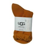UGG  Womens Dark Apricot One Size Ribbed Crew Socks with Ruffle Trim Photo 1