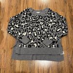 Stella & Dot  Sweater Womens Medium Leopard The Side Button Gray Photo 0