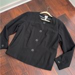 Chico's Blazer Black Jacket Casual XL Blazer Button Front Crew Neck Photo 2