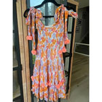 Farm Rio SUNDRESS Pippa Short Dress in Flowers revolve Pom poms Photo 1