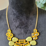 Women's Yellow Statement Bib Necklace With Lobster Clasp Gold Chain Jewelry Photo 0