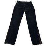 NYDJ Jeans Womens Size 6 Black Legging Jeans Quilted Zipper Ankle Moto Stretch Photo 0