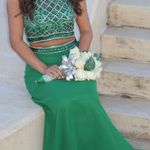 Blush Prom Green Two Piece Gown Photo 2