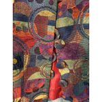 Sharon Endick Size S Multi Color Tapestry Jacket‎ Three Button Closure Artsy Red Photo 2