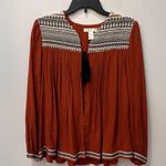 H & M rust black Aztec boho jacket cardigan tassels size 10 Photo 1