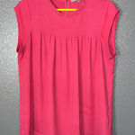 Daniel Rainn Size M Hot Pink Blouse | Smocked Ruffle Neck Barbiecore Top Photo 0