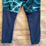 Fabletics Gisela Capri blue aqua mesh back wide waistband pocket gym workout S Photo 7