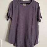 Chaser  Wisteria Short Sleeve Waffle Knit Textured T Shjrt Purple Women’s Medium Photo 2