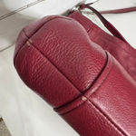 Coach Park Leather Hobo Tote Bag Crimson Red Pebbled Leather Shoulder Purse Photo 5