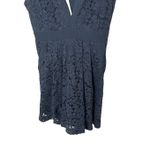 Free People  Mini Black Lace Plunge Neck Sleeveless Dress Size S Photo 2