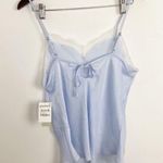 BP Blue Lace Satin Cami Tank Top Spaghetti Strap Loungewear Size Medium NEW Photo 5