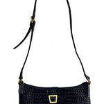 Etienne Aigner Vintage Black Shiny Croc Embossed Leather Shoulder Bag Photo 0