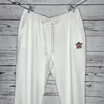 Badgley Mischka NWT Sz XL White Elastic Waistband French Terry Jogger Sweatpants Photo 1