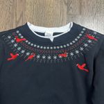 Adrian Delofield Black Embroidered Cardinal Bird Holiday Christmas Sweatshirt Size M Photo 1