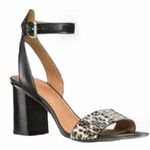 Coach  Paige Leather and Black and White Snake Block Heel Sandals Size 5 Photo 0