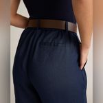 Quince NWT  Women's 100% European Linen Pleated Trouser Pants Navy Blue Sz 16 Photo 3