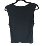 J.Crew Cropped Fine Rib Scoopneck Tank Top Cotton Blend Black L Photo 1