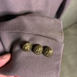 Wool Double Breasted Blazer Jacket Gold Buttons Vintage Career Coat Purple Size 14P Photo 3