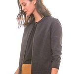 Garnet Hill  Luxe Knit Eclipse Moto Jacket Charcoal Size Medium Photo 0