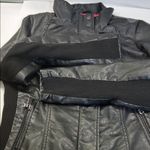 Black Faux Leather Jacket with Pink Lining Size L Photo 13