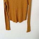 Free People [] Mustard Yellow Colt Henley Long Sleeve Cotton Thermal Size Small S Photo 4