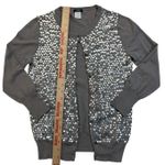 J.Crew Cardigan Sweater Top Sequin XS X-Small Gray Cotton Holiday New Years Eve Photo 4