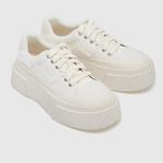 Cream Platform Sneakers with Chunky Sole and Lace Photo 6