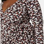 Amazon Essentials Floral Print Women's Wrap Skirt With tie Dress Size Medium Black Photo 1
