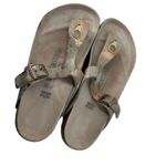 Birkenstock Gizeh Thongs Metallic Rose Leather Shoes Flip Flops Sandals Size 38 Photo 11