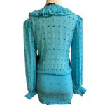 New NWT Retrofête Lennon Crystal Mini Dress XS Blue Atoll Silk Chiffon $795 Photo 10