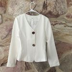Commense Split Skinny Blazer size large White Photo 2