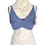 Dereon Womens Bra 52D Blue White Pin Striped Bow Underwire Unpadded Beyonce NWT Size undefined Photo 0