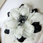 Vintage Lily&Taylor cream and black blazer jacket floral brooch, women's size 18 Photo 11