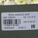 ALLSAINTS Frida Amanzi Mini Skirt Skort Lime Green US Sz 8 Linen Blend New $169 Photo 9