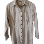 ZARA  Woman beige faux suede button front camel brown Duster Coat Jacket SZ M‎ Photo 0