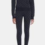 The Kooples Authentic All Over Black and Grey Logo Leggings Size Large NEW Photo 2