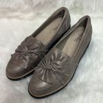 Clarks  Sharon Dasher Pewter Suede Loafers Knotted Size 10 Bin15 Photo 1