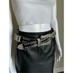 Vintage Black Leather High Rise Skirt With Back Slit Size 6 Photo 6