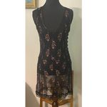 Wet Seal Vintage  Mesh Sequin Lace Button Side Dress (M) Whimsigoth Vamp Romantic Photo 2