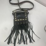 Steve Madden Leather Black Fringe Small Crossbody Bag Boho Western Goth Y2K Rock Photo 1