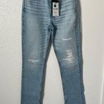 RE/DONE $245 NWT  70S HIGH RISE SKINNY BOOT MENDED AQUAMARINE JEANS SZ 25 Photo 0