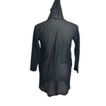 Pamela Black Open Front Hooded Crochet Cardigan Lightweight Boho Layer Size M Photo 1