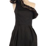 Jill Stuart  Black One Shoulder Ruffle Formal Dress Photo 1