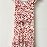 Poupette St. Barth Bruna Floral Print Ruffle-Trim Mini Dress White Red Alamy S Photo 2