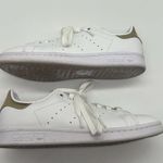Adidas  Stan Smith White Leather Sneakers with Gold Size 8.5 Photo 3