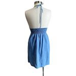 Cotton Collection Beaded Halter Blue Crotchet Detailing Mini Dress Sz M Size M Photo 1