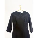 Sandro Paris Riri Mini Shift Dress Size 1 Black Lace Insert Minimalist Preppy Photo 4