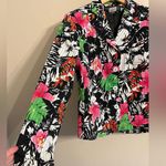 VINTAGE 90's bold floral tropical Hawaiian office chic retro resort wear jacket Pink Size 10 Photo 3