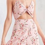Urban Outfitters Pink Floral Cutout Romper Photo 0